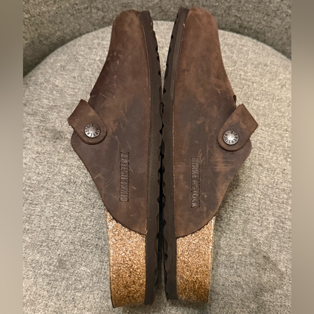 Birkenstock Dark Brown Boston Oiled Leather Clogs - size 38 - Picture 8 of 15